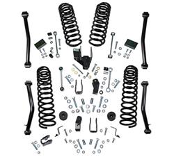 Suspension Lift Kit, 4 in. Front and 3.5 in. Rear, Dual Rate Coil Springs, Shock Extension Brackets, Jeep, Wrangler, Kit