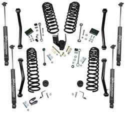 Suspension Lift Kit, 4 in. Front and 3.5 in. Rear, Dual Rate Coil Springs, Shadow Shocks, Jeep, 4-Door, Kit