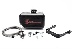Water Injection Reservoir, Plastic, Black, 2 1/2 Gallon, Stainless Steel Braided Line, Each