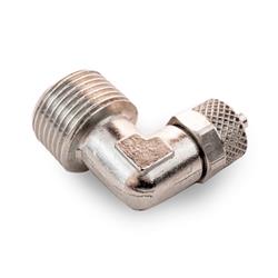 Fitting, Adapter, Adapter, 90 Degree, Brass, Nickel Plated, 3/8 in. NPT, 1/4 in., Each