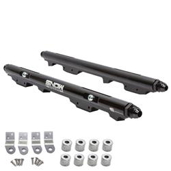 Fuel Rails, -8AN Inlets/Outlets, 1/8 in. NPT Ports, Billet Aluminum, Black Anodized, Stainless Hardware, LS3 Intake with LS1 Injectors, Chevy, Kit