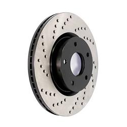 Brake Rotor, Cross Drilled, Black E-Coat, Driver Side Rear, Mazda, Each