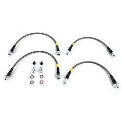 Brake Lines, Braided Stainless Steel, Cadillac, Chevy, GMC, Rear, Pair