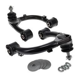 Control Arms, Front, Upper, Adjustable, Forged, Steel, Black, Greasable Ball Joint, Rubber Bushing, Ford, Pair