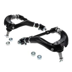 Upper Control Arms, Adjustable, Tubular, Steel, Black, Chevrolet C10, Pair