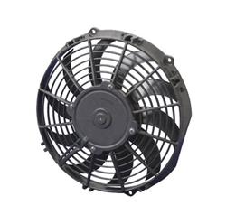 Fan, Spal, Electric, Single, 797 cfm, 12 V, Pusher, 10 Curved Blades, Low Profile, Black Plastic Shroud, Each