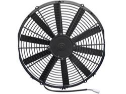 Fan, Spal, Electric, Single, 16.00 in. Diameter, 1,074 cfm, 12 V, Puller, Black Plastic Shroud, Each