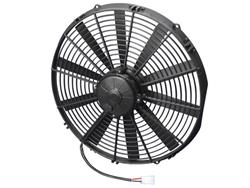 Fan, Spal, Electric, Single, 16.00 in. Diameter, 2,036 cfm, 12 V, Pusher, Black Plastic Shroud, Each