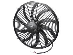 Fan, Spal, Electric, Single, 16.00 in. Diameter, 1,959 cfm, 12 V, Pusher, Black Plastic Shroud, Each