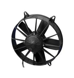 Fan, Spal, Electric, Single, 11.00 in. Diameter, 1,375 cfm, 12 V, Puller, Black Plastic Shroud, Each