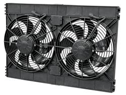 Fan, Spal, Electric, Dual, 12.00 in. Diameter, 3,168 cfm, 12 V, Puller, Black Plastic Shroud, Each