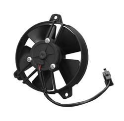 Fan, Spal, Electric, Single, 5.20 in. Diameter, 313 cfm, 12 V, Pusher, Black Plastic Shroud, Each