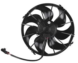 Fan, Spal, Electric, Single, 12.00 in. Diameter, 1,870 cfm, 12 V, Puller, Black Plastic Shroud, Each