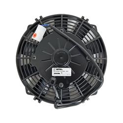 Fans, Electric, Puller, Single, 7.50 in. Diameter, 384 cfm, Black Plastic Blades and Shroud, 3.00 amps, for Use with 24 V Systems, Each