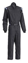 Driving Suit, Racing, One-piece, One Layer, Fire-retardant Cotton, Black, SFI 3.2A/1, Men's X-Small, Each