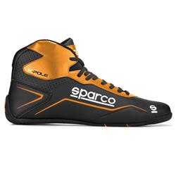 Driving Shoes & Boots, K-Pole Driving Shoes, Mid-top, Microfiber Outer, Black/Orange, Natural Rubber Outer Sole, European Shoe Size 41, Pair