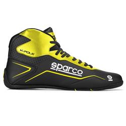 Driving Shoes & Boots, K-Pole Driving Shoes, Mid-top, Microfiber Outer, Black/Yellow, Natural Rubber Outer Sole, European Shoe Size 26, Pair