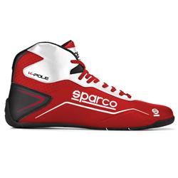 Driving Shoes & Boots, K-Pole Driving Shoes, Mid-top, Microfiber Outer, Red/White, Natural Rubber Outer Sole, European Shoe Size 45, Pair