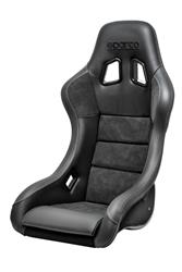 Seats, QRT-C Performance Seats, Fixed Back Bucket, Front, Shoulder Harness Opening, Black Alcantara/Leather Cover, Gray Stitching, FIA 8855-1999, Each