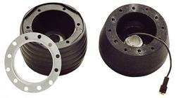 Steering Wheel Hub Adapter, 6-Bolt Mount, Aluminum, Matte Black, for Sparco Wheels, Ford, Each