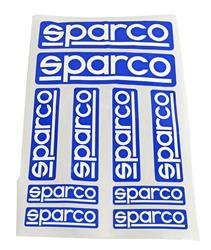 Decals and Stickers, Sticker Packs, Adhesive, Blue/White, Sparco Logo, Set of 10