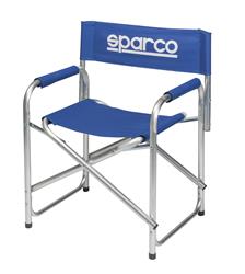 Directors Chair, Folding, Aluminum Frame, Blue Fabric, Each