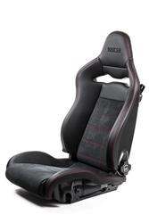 Seats, SPX Special Edition Street Seats, Reclining Bucket, Front Left, Shoulder Harness Opening, Black Alcantara/Leather Cover, Red Stitching, Each