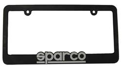 License Plate Frame, Plastic, Black, Sparco Logo, Each