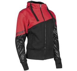 Armored Hoody, Cat Out'A Hell, Cotton/Polyester, Red/Black, Zipper Closure, Woman's Medium, Each