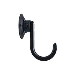 Storage Hook, All-Purpose, Vacuum Mount, Utility Hook, Black, Plastic, 3.5 in. Hook ID, 7 in. Deep, 4.5 in. Diameter Cup, Each