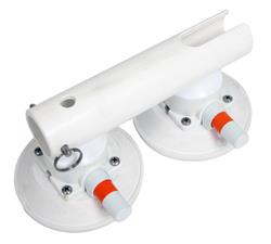 Fishing Rod Mounts and Holders, Rod Holder, Plastic, White, Dual 4.5 in. Vacuum Cup Mounts, 10 in Tall, 4.5 in. Wide, Each