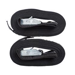 Tire-Down Straps, Board and Kayak Straps, Black, 10 ft. Long, 1 in. Wide, Cam-Buckle, Pair