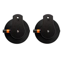 Automotive Suction Cups, Light Bar Mount, 4.5 in. Vacuum Mounts, Black, Plastic, 1/2 in. Thick, 5/16 in. Slotted Hole, Pair