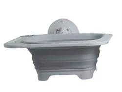 Staorage System and Cargo Holder, RV Kitchen Station, with Sink, White, Plastic, 26 in. Wide, 17 in. Deep, 12 in. Tall, Three Vacuum Cup Mount, Each