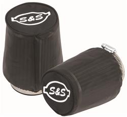 Air Filter Covers, Tapered S&S Tuned Induction Filters, Conical, Nylon, Black, 3.250 in. Bottom Diameter, 4.000 in. Height, Pair