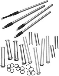 Pushrods, Quickee, Adjustable, Chromoly, Ball Tips, Chrome Pushrod Covers, Cover Keepers, Harley-Davidson®,Kit