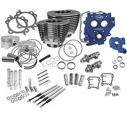 Top End Engine Kit, 110 in Power Package, Black Wrinkle Finish, 585 Easy Start Cams, Harley-Davidson®, Kit