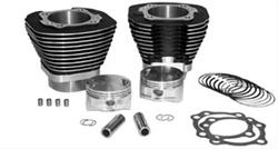 Top End Engine Kit, 106 in. Big Bore, Black Wrinkle Finish, Forge Piston, Gaskets, Harley-Davidson®, Kit