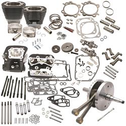 Top End Engine Kit, 124 in. Hot Set Up, Cylinder Heads, Cylinders, Pistons, Crank, Rockers, Gaskets, Kit