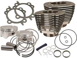 Big Bore Kit, 107 in., Drop-In, 3.937 in. Bore, Wrinkle Black Cylinders with Highlighted Fins, Harley-Davidson®, Kit