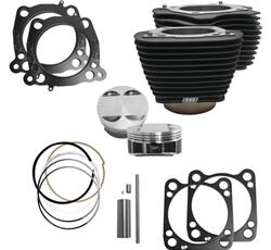 Top End Engine Kit, M8 124 in. Big Bore, Wrinkle Black Finish with Highlighted Fins, 4.250 in., Forged Piston, Harley-Davidson®, Kit