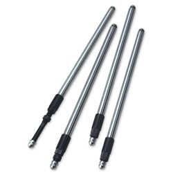 Pushrods, Quickee Adjustable, Chromoly, 7/16 in. Tube Diameter, Ball Tips, Oiling, Harley-Davidson®, Set of 4