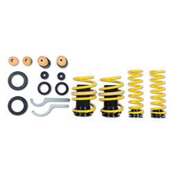 Lowering Springs, Adjustable Height, Front and Rear, Yellow Powdercoated, Use with Factory Dampers, BMW, Kit