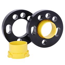 Wheel Spacer Bundle, DZX, 22.5mm Thick, 67.1mm Center Bore, Aluminum, Black Anodized, Pair