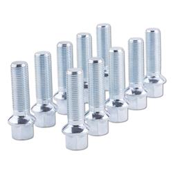 Wheel Hardware, Wheel Hardware Silver, Wheel Bolt Set (10) M14x1.5, Ball R14, 17WS, 43L