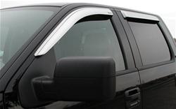 Side Window Visor Tape-Onz VentVisor - 2pc Chrome Ford F-150, F-250, F-350 and Bronco 1980-1997