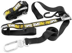 Tie-Down Straps, 400 lbs. Working Load Rating, Black, 1.5 in. Width, 7 ft. Length, Cambuckle, Pair