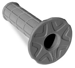 Grips, Full Waffle, Rubber, Light Grey, 118 mm. Length, 7/8 in. Bars, Twist Throttle, Pair