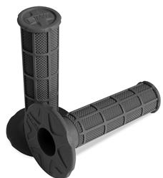 Grips, Rubber, Dark Grey, 118 mm. Length, 7/8 in. Bars, Twist Throttle, Pair