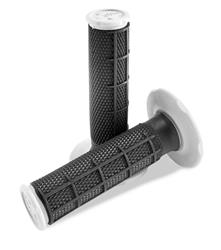 Grips, Rubber, Black/Grey, 118 mm. Length, 7/8 in. Bars, Twist Throttle, Pair